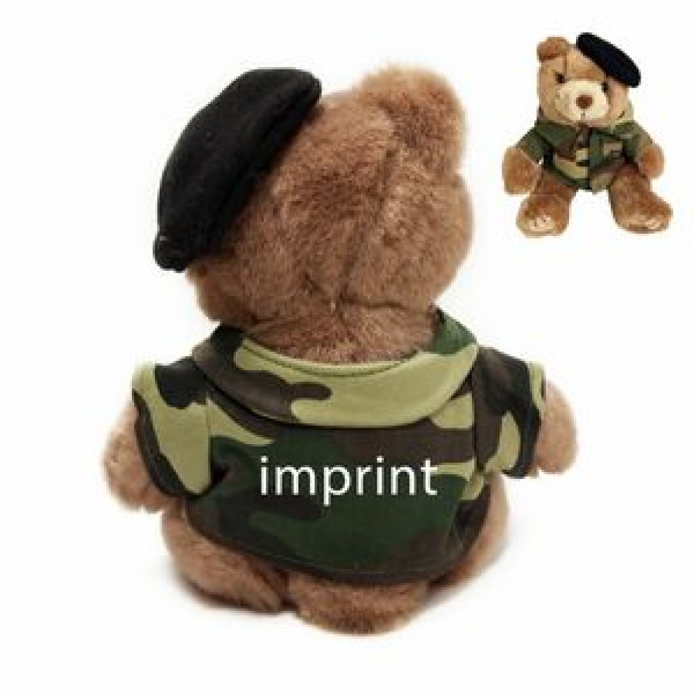 Customized 8" Army Bear Stuffed Animal w/One Color Imprint Customized 8" Army Bear Stuffed Animal w/One Color Imprint