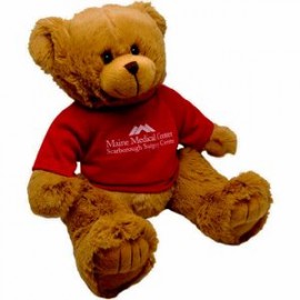 12" Tan Peter Bear Stuffed Animal w/T-Shirt & One Color Imprint with Logo