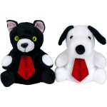 Promotional 7" Cat/Dog Reversible Puppet w/1 Tie for Each & One Color Imprint Each