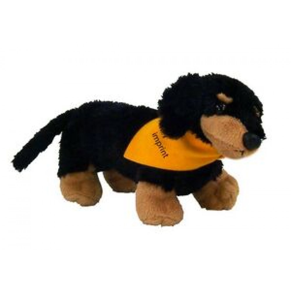 Personalized 8" Vienna Dachshund Dog Stuffed Animal w/Bandana & One Color Imprint