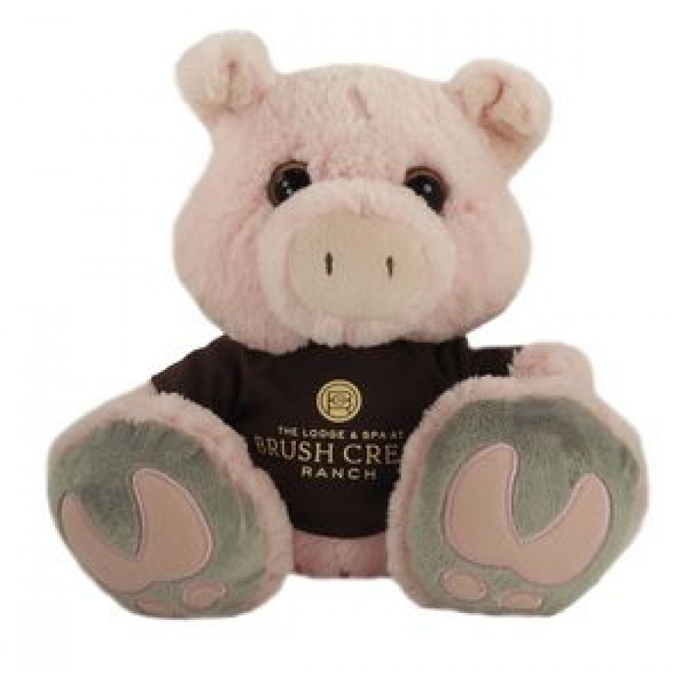 Custom 10" Snortster Pig Stuffed Animal w/T-Shirt & One Color Imprint
