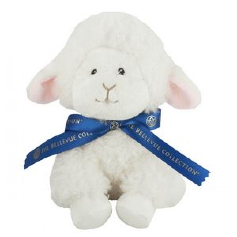 Personalized 8" Blessings Baby Lamb Stuffed Animal w/Ribbon & One Color Imprint