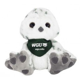 Custom 10" Hummer Owl Stuffed Animal w/Bandana & 1 Color Imprint