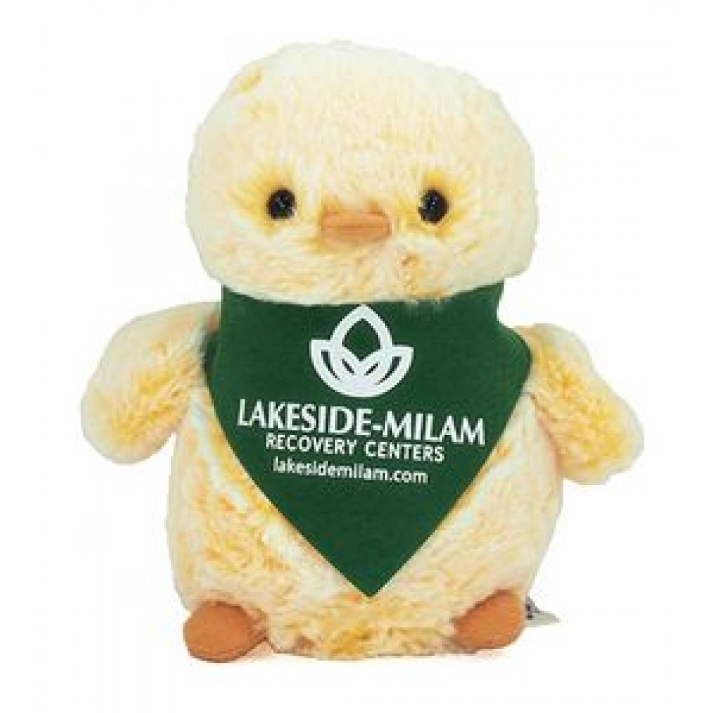 6" PomPom Chick with bandana with one color imprint Custom Personalized 6" PomPom Chick with bandana with one color imprint Custom Personalized