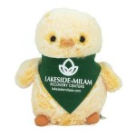 6" PomPom Chick with bandana with one color imprint Custom Personalized