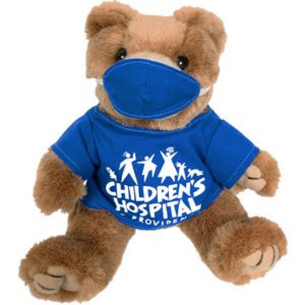 8" Royal Blue Scrubs Bear Stuffed Animal w/One Color Imprint with Logo 8" Royal Blue Scrubs Bear Stuffed Animal w/One Color Imprint with Logo