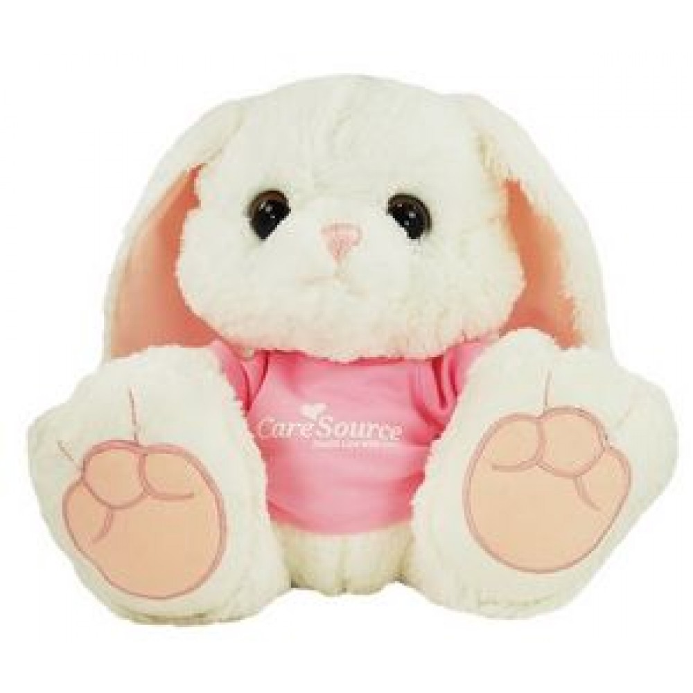 Custom Personalized 10" Hoppity Bunny Stuffed Animal w/T-shirt & One Color Imprint Custom Personalized 10" Hoppity Bunny Stuffed Animal w/T-shirt & One Color Imprint