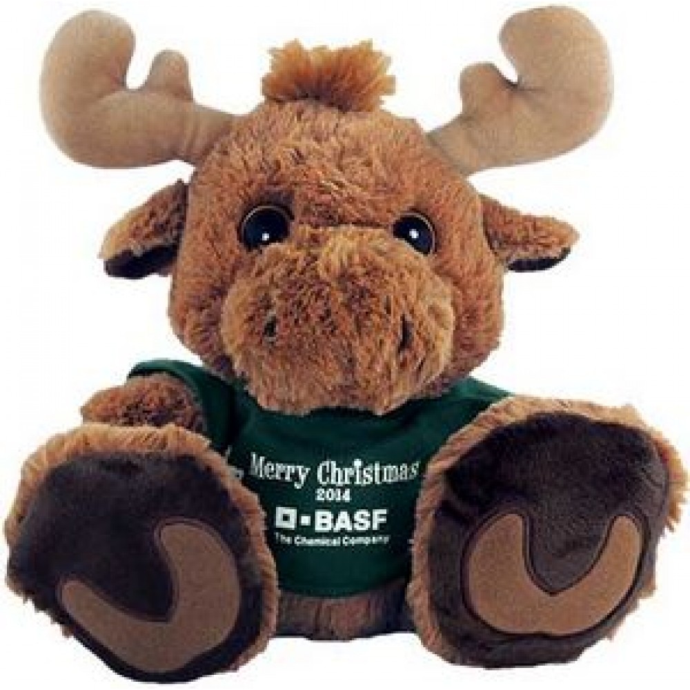 Customized 10" Maple Moose Stuffed Animal w/T-Shirt & One Color Imprint Customized 10" Maple Moose Stuffed Animal w/T-Shirt & One Color Imprint