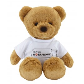 15" Tan Kai Bear with shirt and full color imprint with Logo