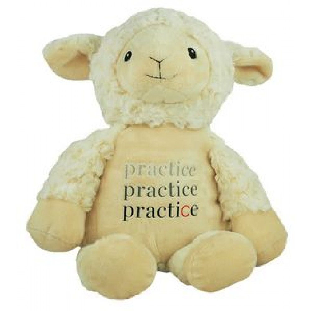 Logo Branded 14" White Embroidery Lamb Stuffed Animal w/Imprint Logo Branded 14" White Embroidery Lamb Stuffed Animal w/Imprint