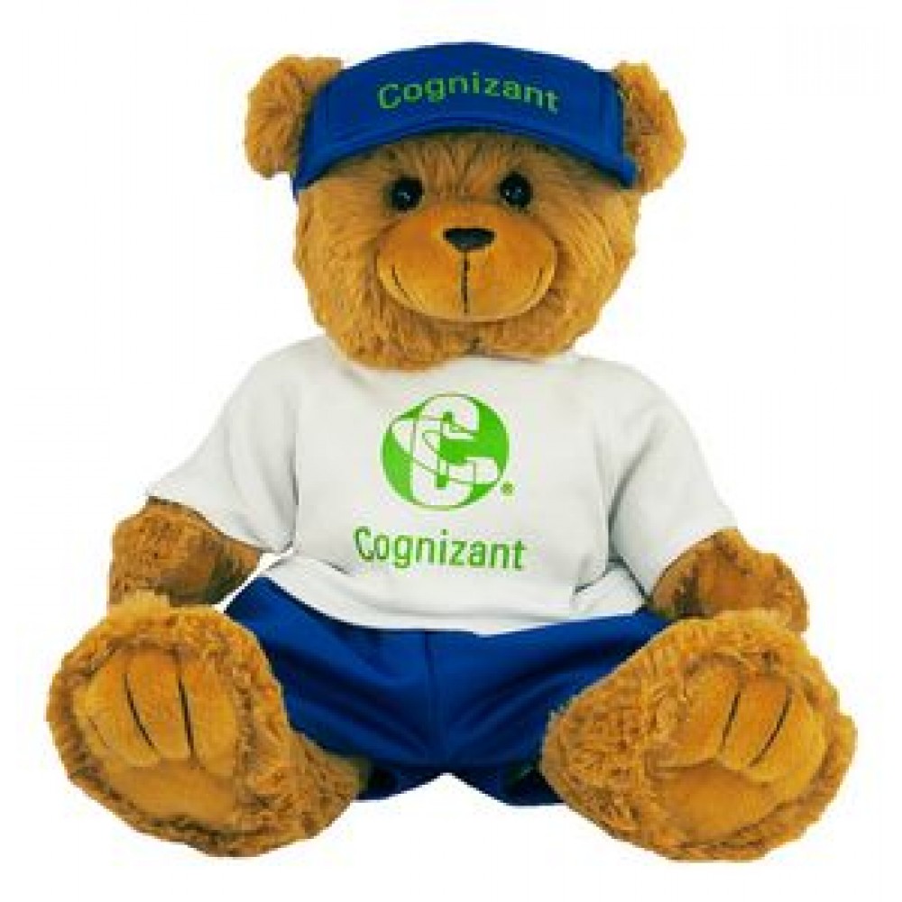 Logo Branded 12" Baseball Bear Stuffed Animal w/One Color Imprint in 2 locations Logo Branded 12" Baseball Bear Stuffed Animal w/One Color Imprint in 2 locations