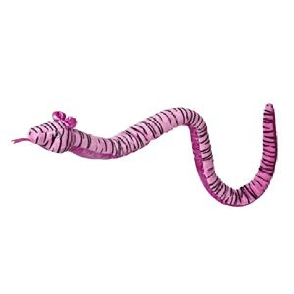Custom Imprinted 52" Zebra Print Pink Snake Custom Imprinted 52" Zebra Print Pink Snake