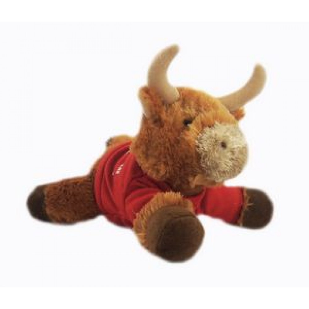 Promotional 8" Toro Bull Stuffed Animal w/T-Shirt & One Color Imprint