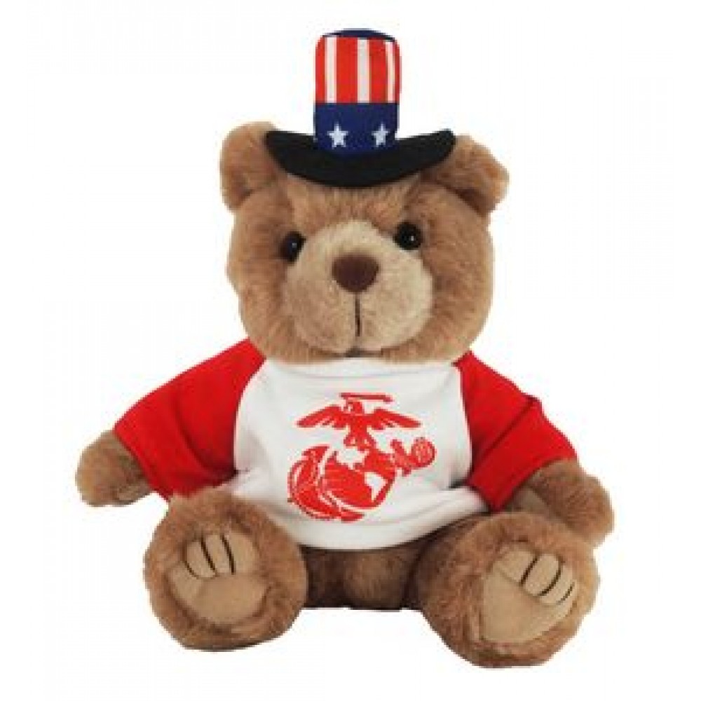 Customized 8" Uncle Sam Bear Stuffed Animal w/One Color Imprint Customized 8" Uncle Sam Bear Stuffed Animal w/One Color Imprint
