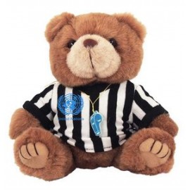 Custom 8" Referee Bear Stuffed Animal w/One Color Imprint