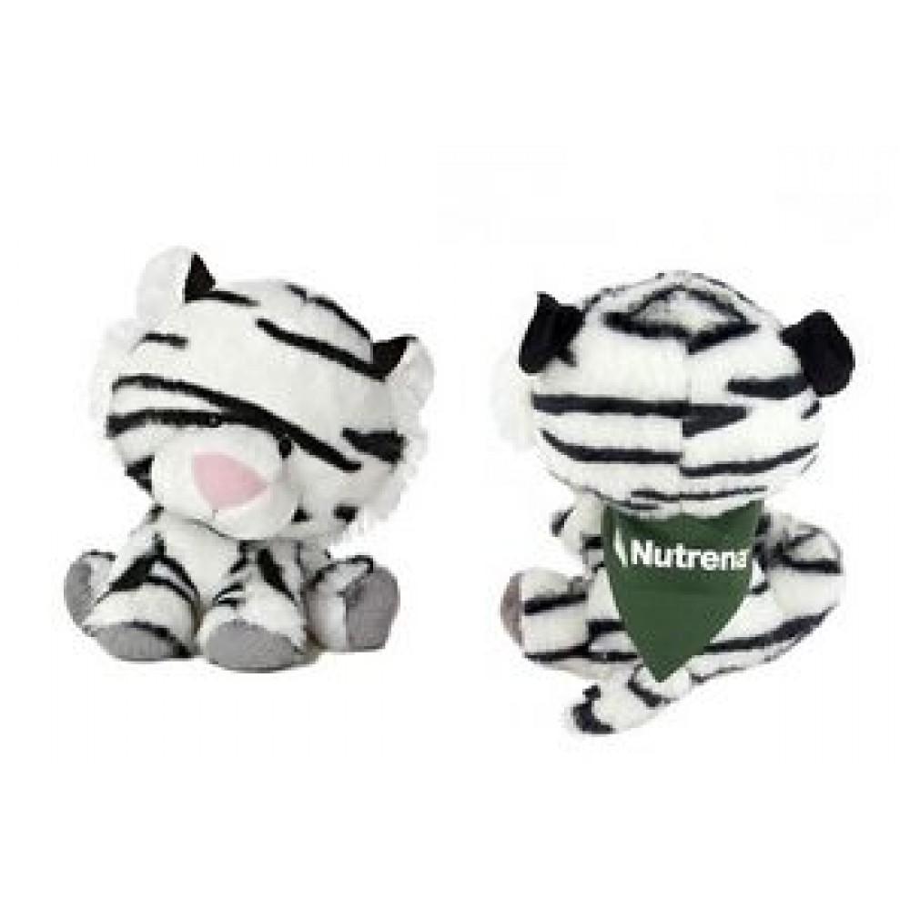 Custom Personalized 6" Tasha WB White Tiger with bandana and one color imprint Custom Personalized 6" Tasha WB White Tiger with bandana and one color imprint