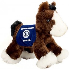 Personalized 8" Clydes Horse Stuffed Animal w/Saddle & One Color Imprint