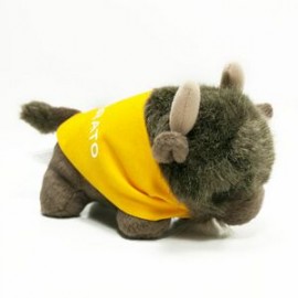 7" Buffalo Stuffed Animal w/Bandana & One Color Imprint with Logo