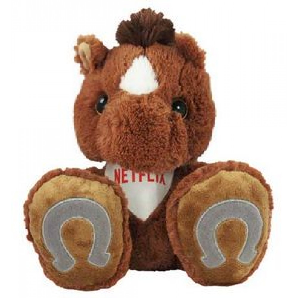 Customized 10" Trots Horse Stuffed Animal w/Bandana & 0ne Color Imprint