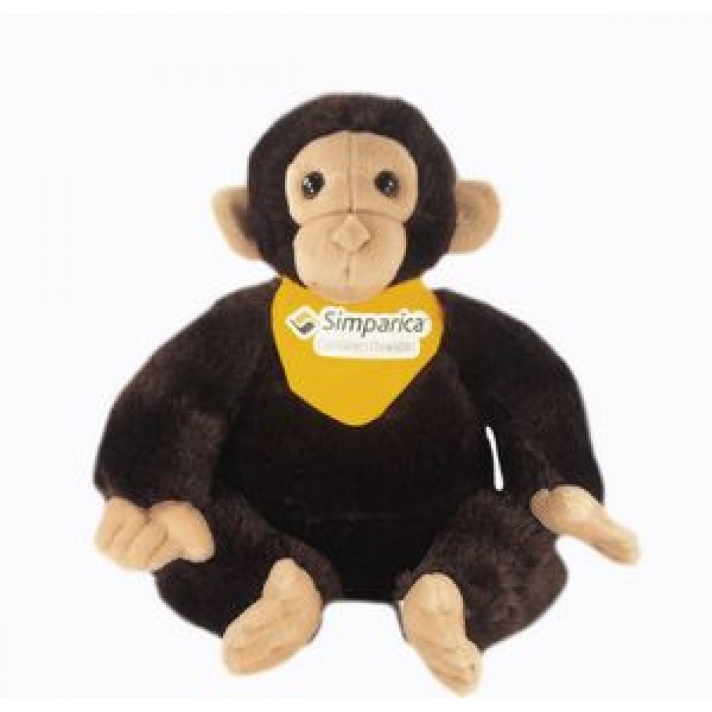 Customized 15" Chimp Stuffed Animal w/Bandana & Full Color Imprint Customized 15" Chimp Stuffed Animal w/Bandana & Full Color Imprint