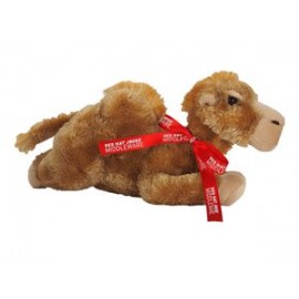 Promotional 12" Sahara Camel Stuffed Animal w/Ribbon & One Color Imprint