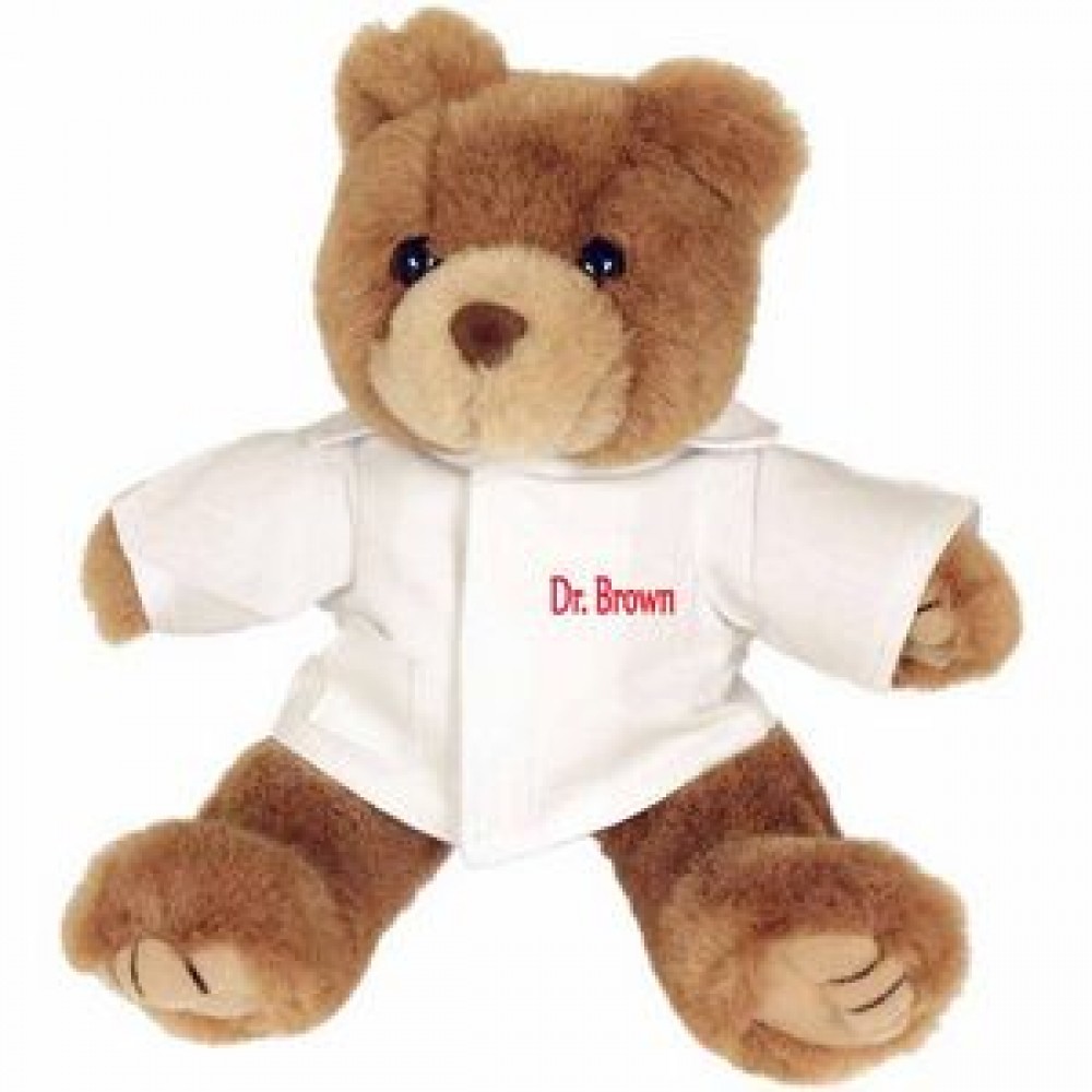 8" Doctor Bear stuffed Animal w/One Color Imprint with Logo