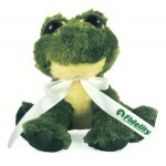 10" Fantabulous Frog Stuffed Animal w/Ribbon & One Color Imprint with Logo