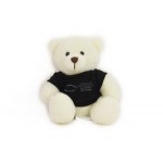 Promotional 6" White Sugar Honey Bear Stuffed Animal w/T-Shirt & One Color Imprint