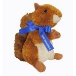 Promotional 8" Nutsie Squirrel Stuffed Animal w/Ribbon & One Color Imprint