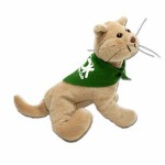 7" Cougar Stuffed Animal w/Bandana & One Color Imprint with Logo