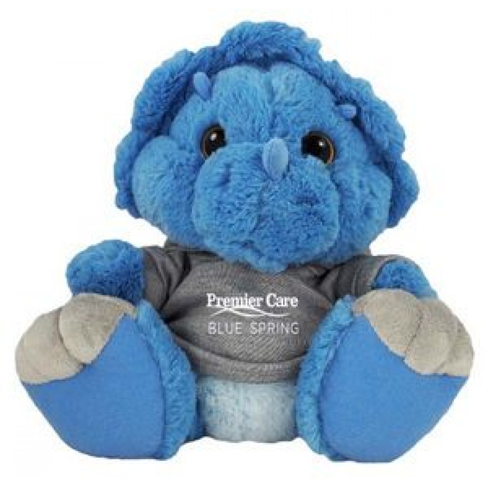 Customized 10" Toughie Triceratops Dinosaur Stuffed Animal w/Sweatshirt & One Color Imprint Customized 10" Toughie Triceratops Dinosaur Stuffed Animal w/Sweatshirt & One Color Imprint