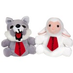 Personalized 7" Wolf/Sheep Reversible Puppet w/1 Tie Each & One Color Imprint Each