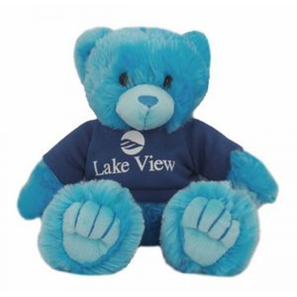 9" Blue Peter Bear Stuffed Animal w/T-Shirt & One Color Imprint with Logo