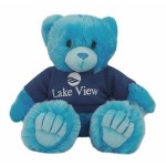 9" Blue Peter Bear Stuffed Animal w/T-Shirt & One Color Imprint with Logo