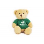 Promotional 6" Tan Honey Bear Stuffed Animal w/T-Shirt & One Color Imprint