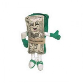 Logo Branded 8" Money Man Beanie Stuffed Toy w/Money Band & One Color Imprint