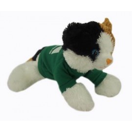 Personalized 8" Esmeralda Calico Cat Stuffed Animal w/T-shirt & One Color Imprint