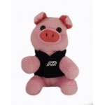 6" Lil' Pig Stuffed Animal w/Vest & One Color Imprint with Logo