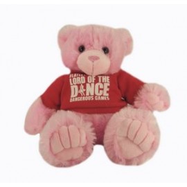 Custom 9" Pink Peter Bear Stuffed Animal w/T-Shirt & One Color Imprint
