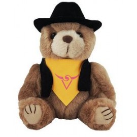 8" Cowboy Bear w/One Color Imprint with Logo  8" Cowboy Bear w/One Color Imprint with Logo