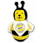 Promotional 3" Bee Magnet Stuffed Animal w/Bandana & Full Color Imprint