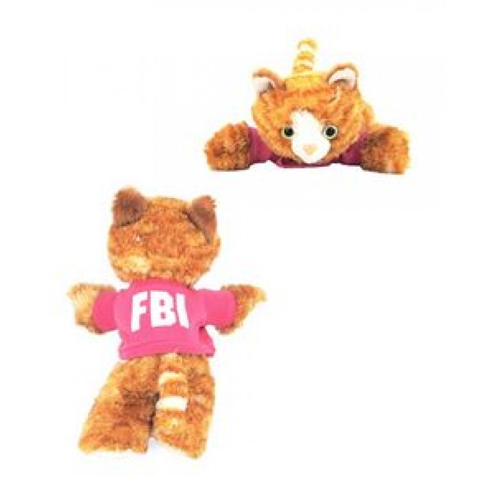 8" Molly Tabby Cat Stuffed Animal w/T-Shirt & One Color Imprint with Logo