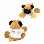 Custom 8" Mr. Pugster Pug Puppy Stuffed Animal w/T-Shirt & One Color Imprint