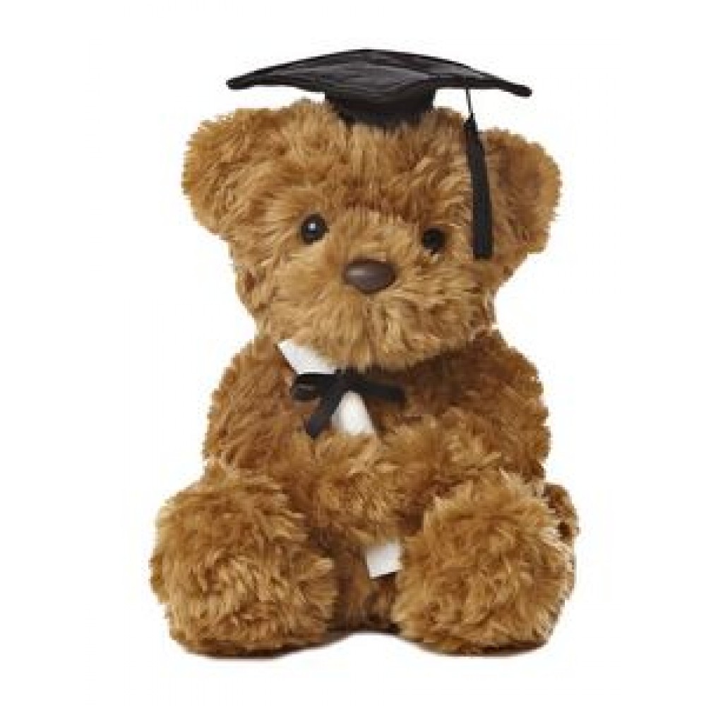 9" Wagner Grad Bear- Black Cap Logo Printed 9" Wagner Grad Bear- Black Cap Logo Printed
