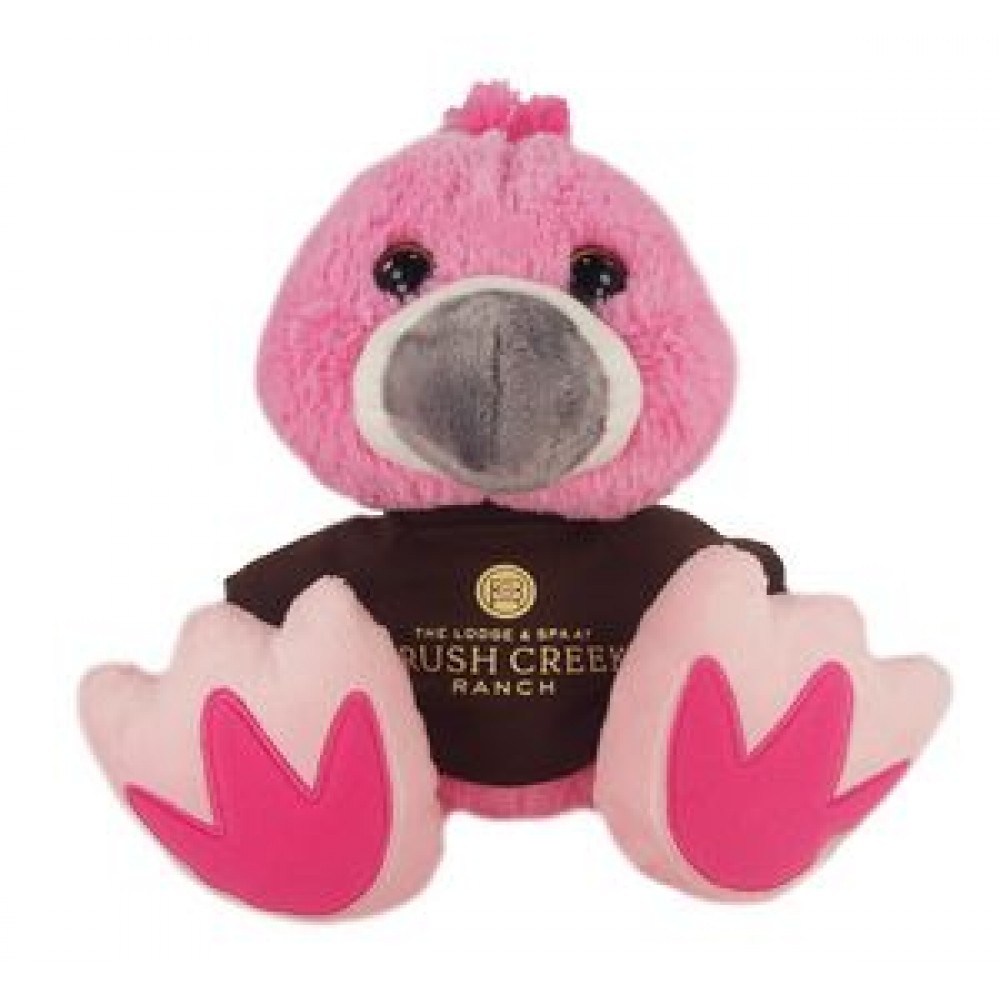 Logo Printed 10" Freedom Flamingo with shirt and one color imprint Logo Printed 10" Freedom Flamingo with shirt and one color imprint
