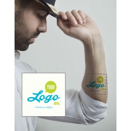 3" x 3" Custom Classic Temporary Tattoo with Logo