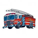 Fire Engine Temporary Tattoo with Logo