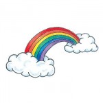 Rainbow Temporary Tattoo Logo Printed