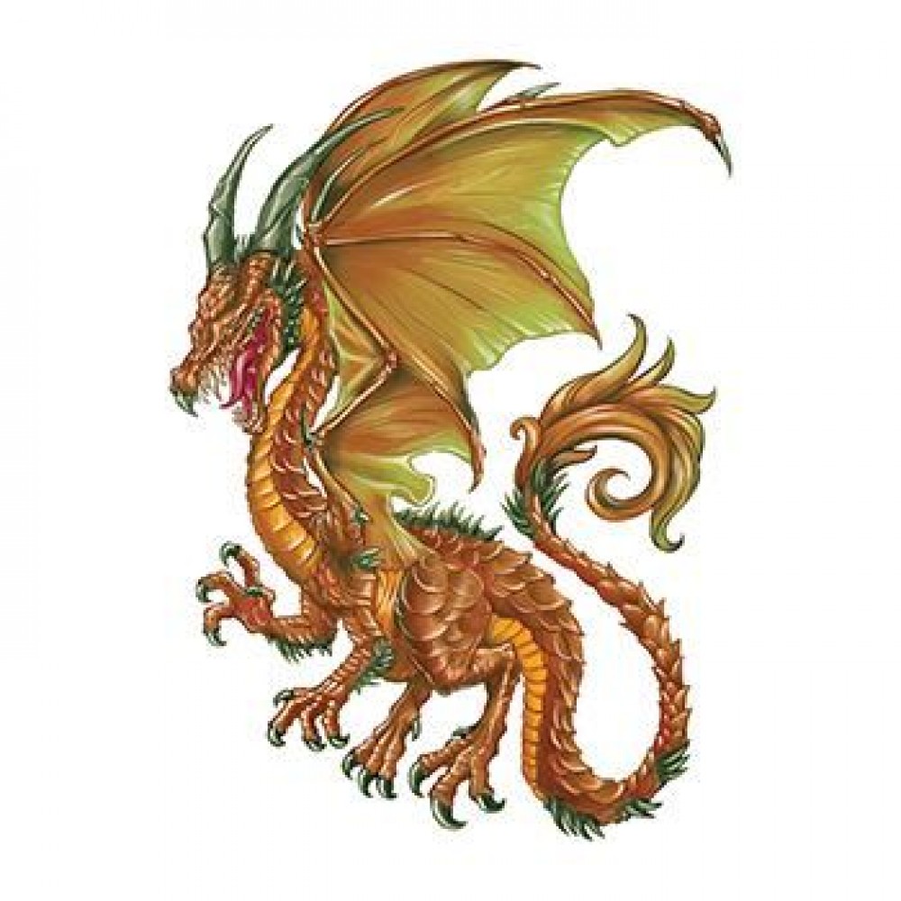 Brown Dragon Temporary Tattoo Custom Imprinted Brown Dragon Temporary Tattoo Custom Imprinted