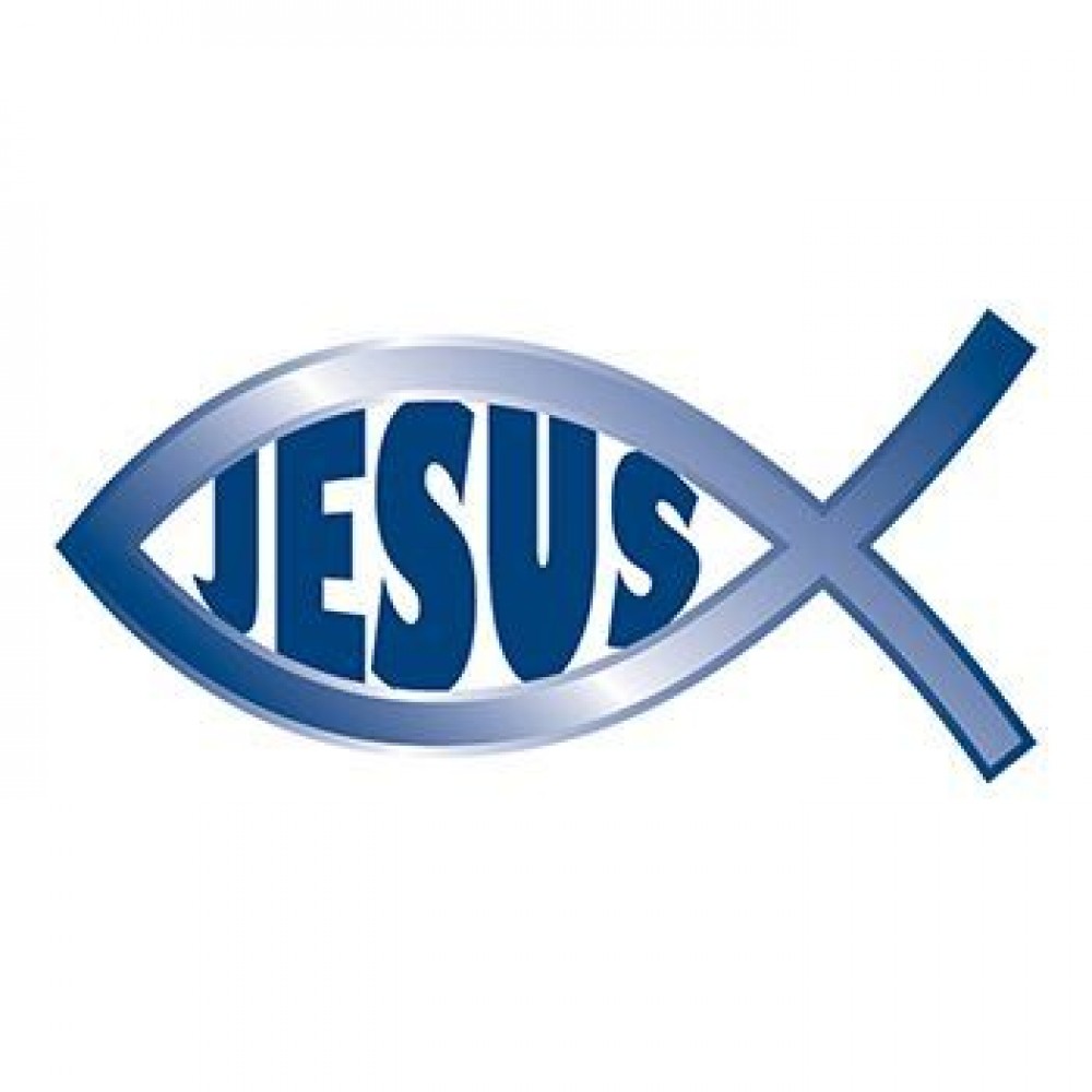 Blue Jesus Fish Temporary Tattoo Logo Printed Blue Jesus Fish Temporary Tattoo Logo Printed